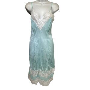 Imec blue accordion Trim sleeveless Camisole Chemise sleepwear Nightie Size 4